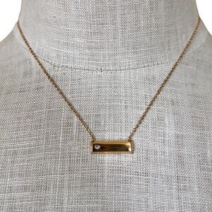 Plunder Goldtone Bar Adjustable Necklace Rhinestone Trendy Layering